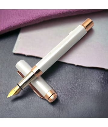 Auteur White Medium Line Fountain Pen ( Pack of 1 )