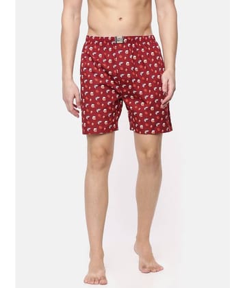Force NXT Pack of 1 Cotton Boxers For Men's ( Red )