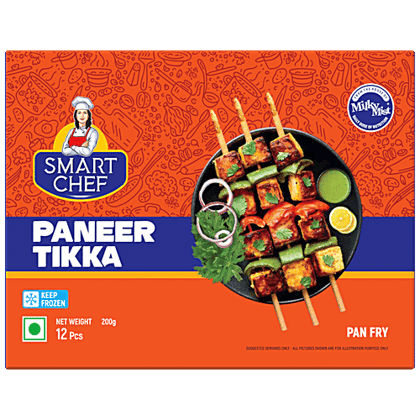 Milky Mist Paneer Tikka - Pan Fry, Soft, Creamy, Rich In Protein & Calcium, 200 g (12 pcs)