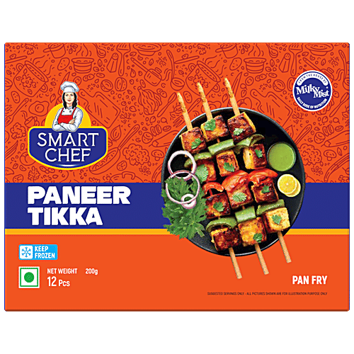 Milky Mist Paneer Tikka - Pan Fry, Soft, Creamy, Rich In Protein & Calcium, 200 g (12 pcs)