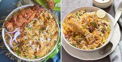 1 x Chicken Dum Biryani, 1 x Chicken Tikka Biryani