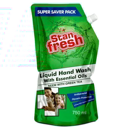 Stanfresh Hygiene Liquid Hand Wash With Essential Oils Neem With Green Tea 750ml.