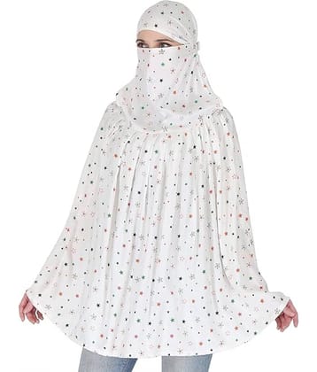 MANDEV White Cotton Blend Women's Scarf ( Pack of 1 )