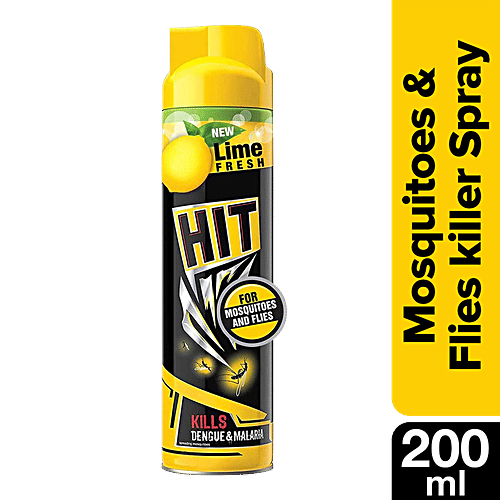 HIT Mosquito & Fly Killer Spray - Lime Fragrance, 200 ml