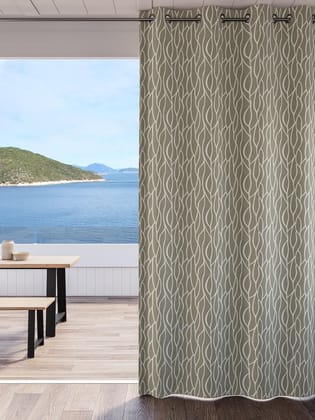 Ddecor Curtain Pack of 1, Polyster Jacquard Curtain, Large Door 9 FT, Willow, Room Darkening |135 CM X 270 CM, Beige