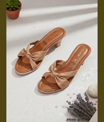 KHADIM Beige Women's Slip On Heels