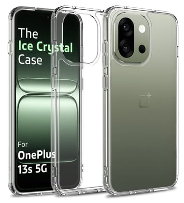 Ice Crystal Series Hybrid Transparent PC Military Grade TPU Back Cover for OnePlus 13s 5G, 6.32 inch, Crystal Clear