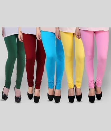 Famaya Pack of 5 Girls Cotton Leggings ( Multi )