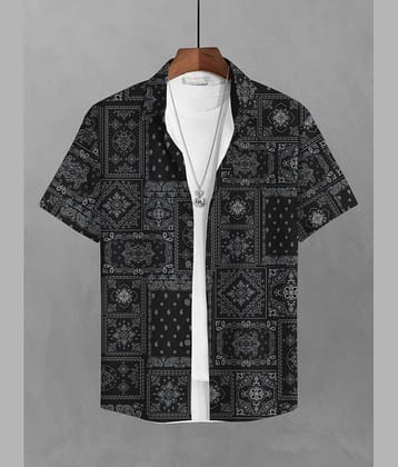BULLMER Trendy Regular Fit Printed Causal Shirt for Men - Pack of 1 Black