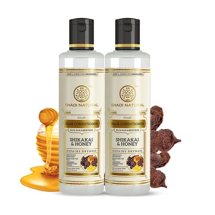 Khadi Natural Shikakai & Honey Hair Conditioner SLS Free Combo Pack Of 2 – 210ml Each Sale Khadi Natural Shikakai & Honey Hair Conditioner SLS Free Combo Pack Of 2 – 210ml Each Sale