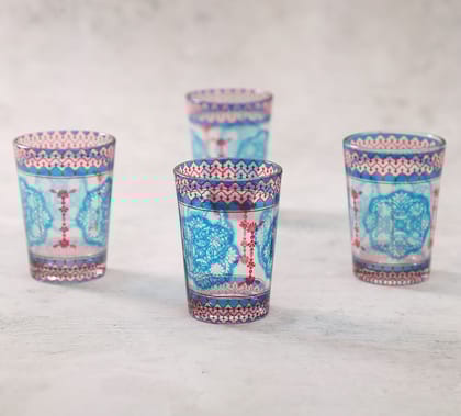 India Circus Modern Loom Infinity Chai Glass Set Of 4
