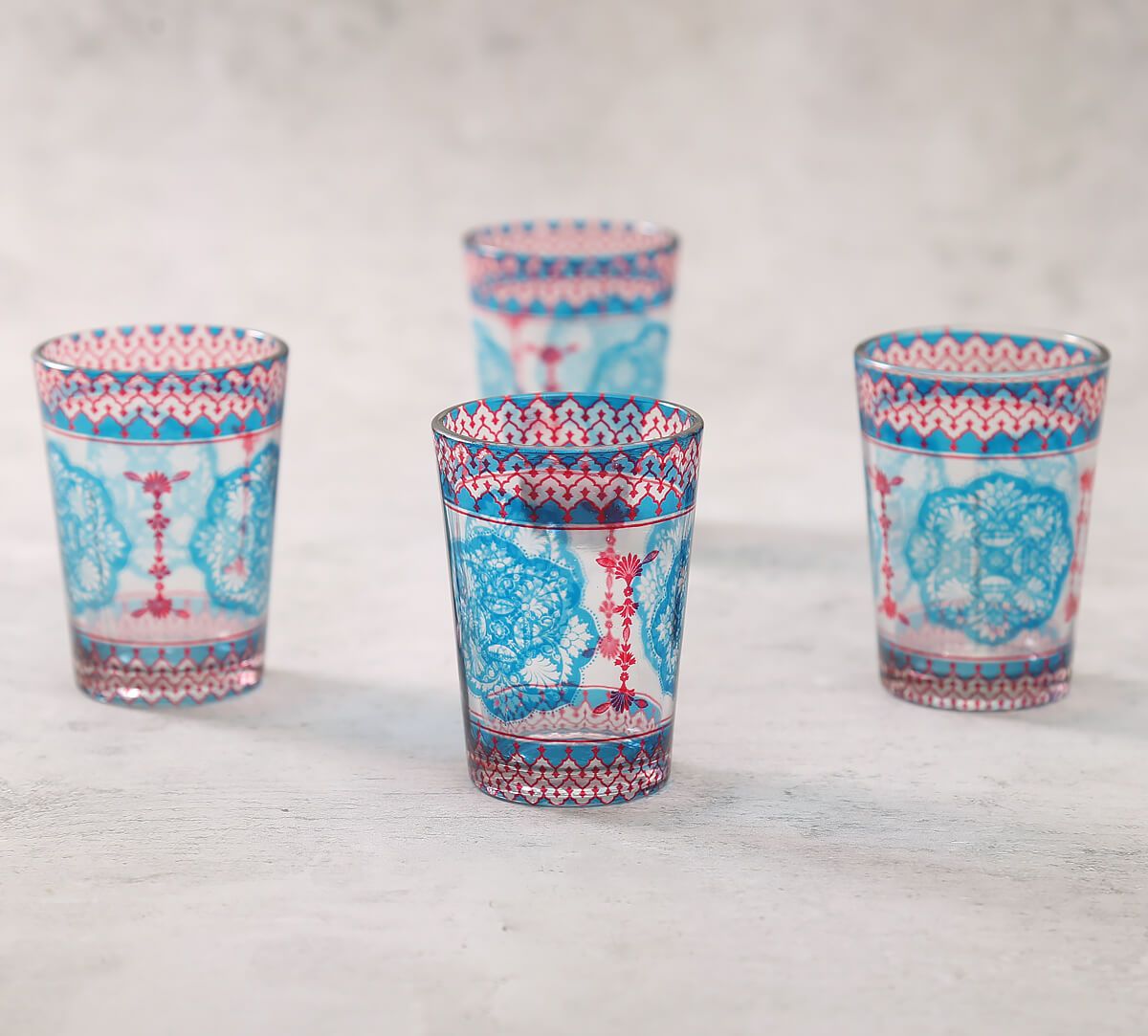 India Circus Modern Loom Infinity Chai Glass Set Of 4