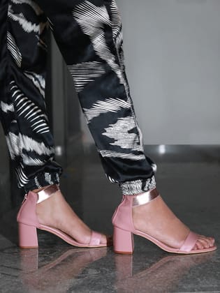 Tiana Pink Block Heels-35 / Pink