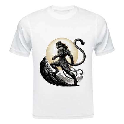 TERA MERA GIFT, Shri Hanuman Jayanti Graphic T-Shirt, White Polyster, Religious Festival Design AA3 TERA MERA GIFT, Shri Hanuman Jayanti Graphic T-Shirt, White Polyster, Religious Festival Design AA3