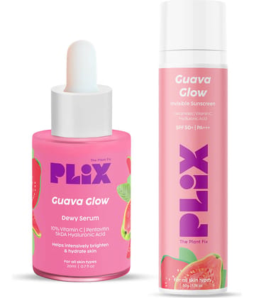 The Plant Fix Plix Glow Sunscreen-50g and 10% Vitamin C Guava Face Serum-20ml Combo (2 Items in the set)