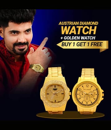 Fadiso Fashion Gold Stainless Steel Analog Men's Watch