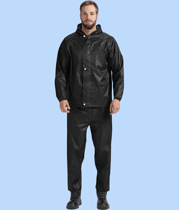 PP Kurtis Black Polyester Men's Rain Suit ( Pack of 1 )