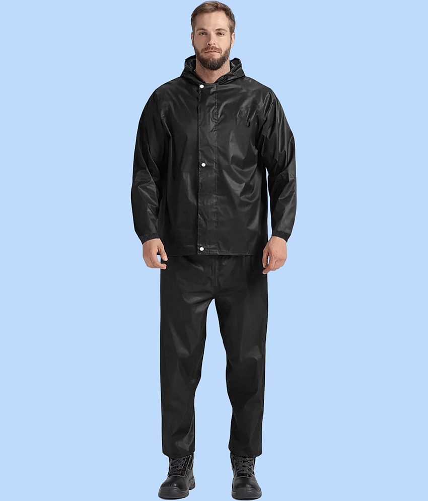 PP Kurtis Black Polyester Men's Rain Suit ( Pack of 1 )