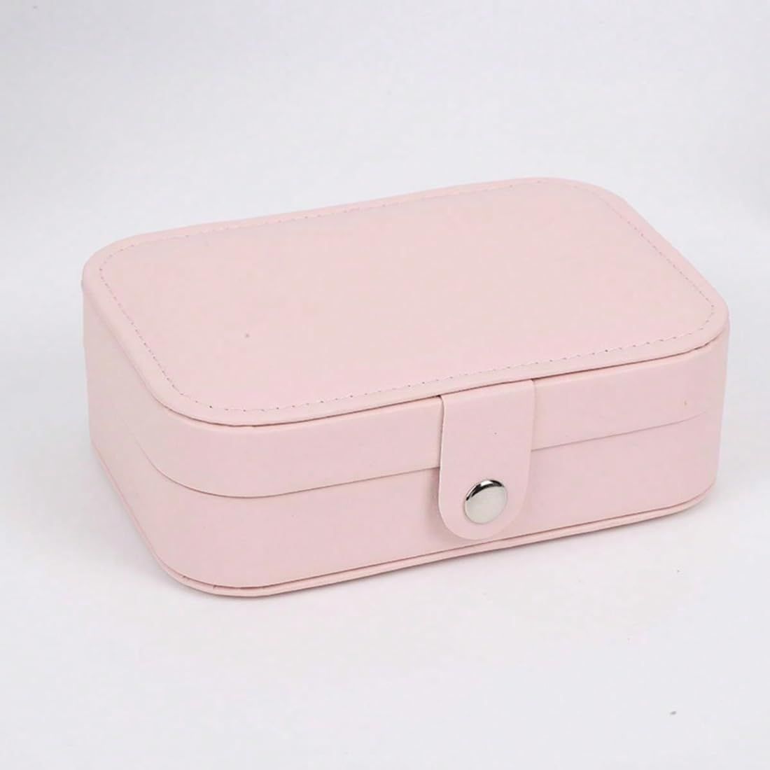 Jewellery Organisers Box PU Leather Storage Case for Rings, Earrings, Necklace Jewelry Organizer for Women | Medium-Baby pink