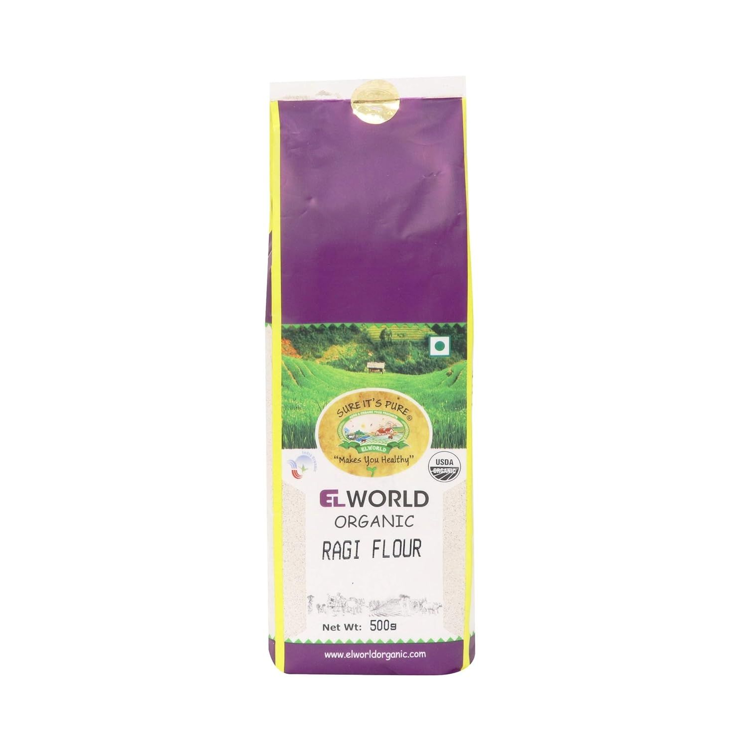 Elworld Agro & Organic Food Products  Ragi Flour 500g