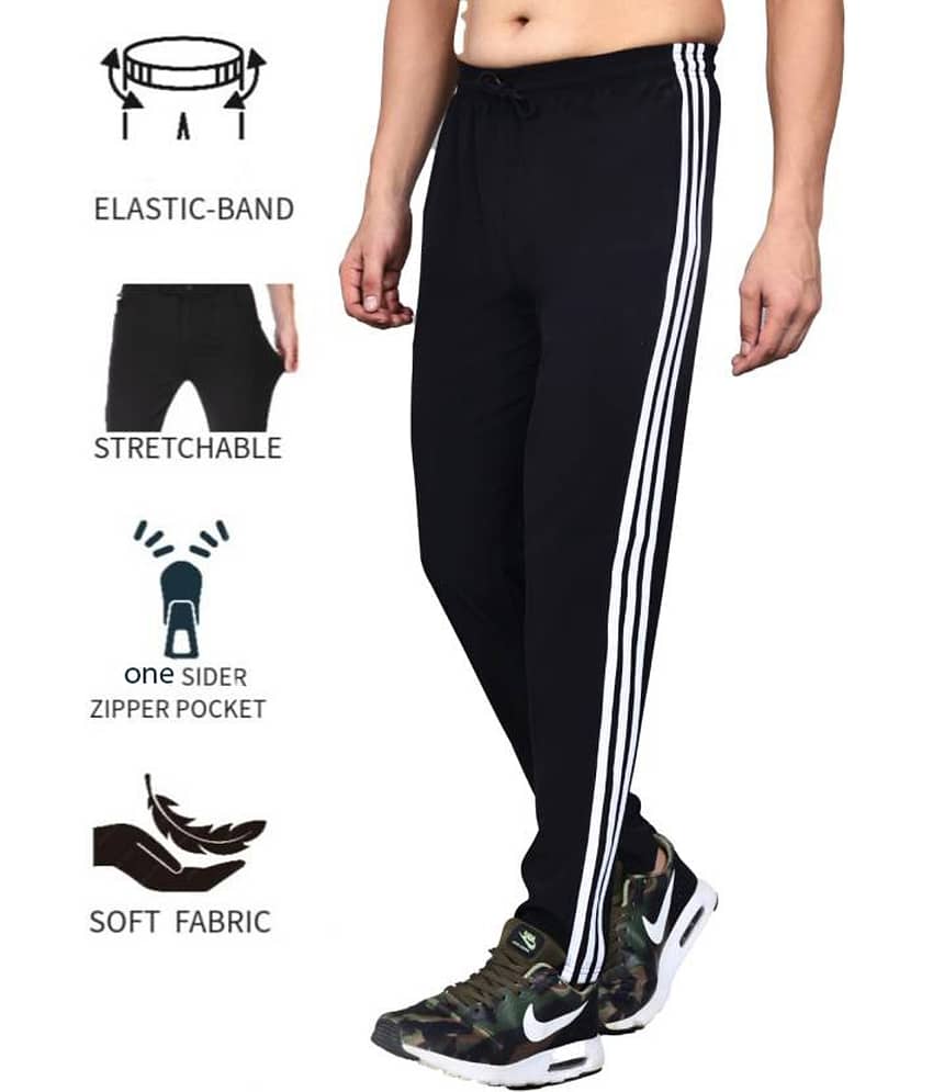 Alexender Black Lycra Men's Trackpants ( Pack of 1 )