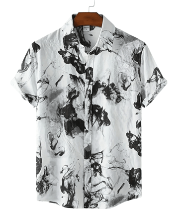 AAPSKA Rayon Flex Regular Fit Printed Half Sleeves Men's Casual Shirt - Black ( Pack of 1 )