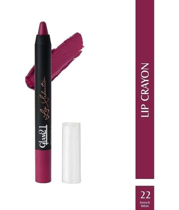 Glam21 Lip Seduction Non- Transfer Crayon Lipstick With Creamy Matte Formula 2.8gm French Wine-22