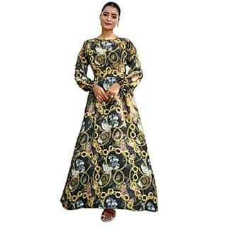 SARINKU Gown Nida Fabric Dress for Women Stylish Ethnic Gown Long One Piece for Girls & Women