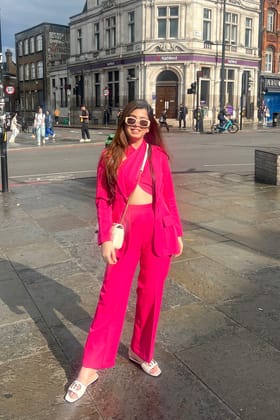 Ally Hot Pink Three Piece Cord Set-L