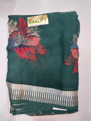 Crape Geogette Saree( 6.3 mts Length including blouse)