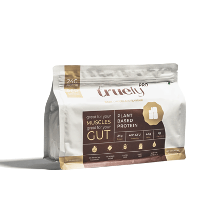 Truely Pro - Vegan Plant Protein | 24g Protein/Serving | 4 Bn CFU Probiotics | 3 Protein Sources - Pea, Brown Rice & Moong Bean | No Artificial Flavours | THIRD-PARTY TESTED | Dark Chocolate | 1KG