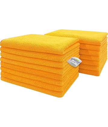 SOFTSPUN Microfiber Cloth -15 pcs - Small - 20x30 cms - 340 GSM Orange - Thick Lint & Streak-Free Multipurpose Cloths -Automotive Microfibre Towels for Car Bike Cleaning Polishing Washing & Detailing