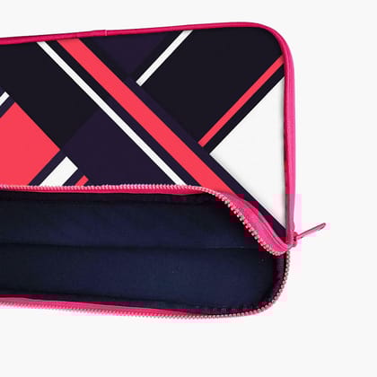 "Vibrant Pink And Blue Stripe" Laptop Sleeves:Bold Modern Design for Every Size-17" / Pink