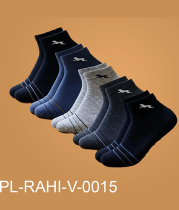 PLIMA Pack of 5 Men's Cotton Ankle Length Socks ( Multicolor )