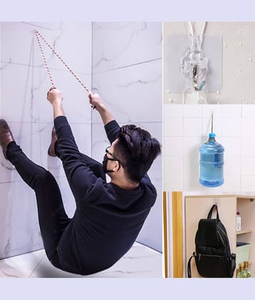 12x Strong Transparent Suction Cup Sucker Wall Hooks Hanger For Kitchen Bathroom