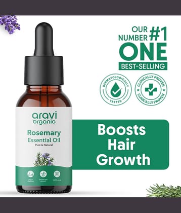 Aravi Organic Rosemary Aromatherapy Essential Oil Aromatic With Dropper 30 mL ( Pack of 1 )