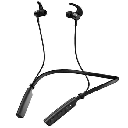 Bouncefit Sonic 144 Bluetooth Wireless Neckband, 35 Hours Continuous Playback Battery, Fast Charge, IPX7, Low Latency, Active Noise Cancellation, Earbuds with Mic Earphones (Black) Bouncefit Sonic 144 Bluetooth Wireless Neckband, 35 Hours Continuous Play