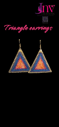 Triangle earrings multi colour