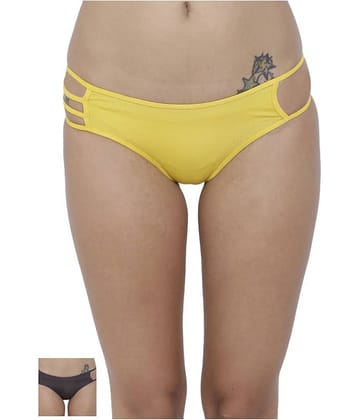BASIICS By La Intimo Pack of 2 Polyester Women's Bikini Panties ( Multi Color )