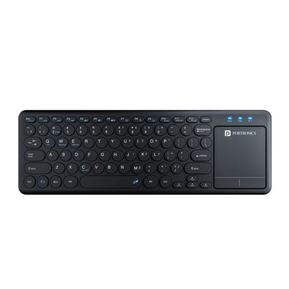 Portronics Bubble Pro Wireless Keyboard with Touchpad, Bluetooth & 2.4 GHz Dual Connectivity, Noiseless Keys, Connect Upto 2 Devices, Spill-Resistant Design 