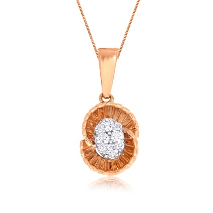 Senco Gold Glow Within Diamond Pendant (1.8 gram / 0.15 Ct / GH-VS / 14K Rose Gold)