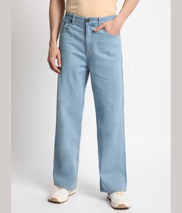 Bene Kleed Men Wide Leg Mid-Rise Heavy Fade Jeans