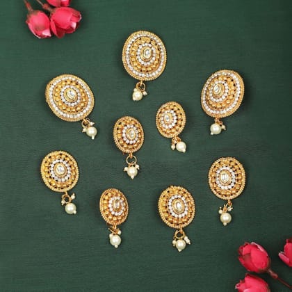 Women Gold-Toned  White Hair Accessory Set of