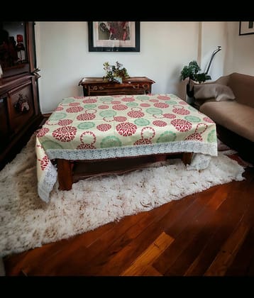 mopak decor Printed Polyester 4 Seater Square Table Cover ( 152 x 102 ) cm Pack of 1 Multicolor