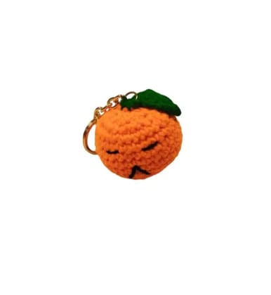 Handmade Crochet Orange Keychain - Cute Yarn Accessory Handmade Crochet Orange Keychain - Cute Yarn Accessory