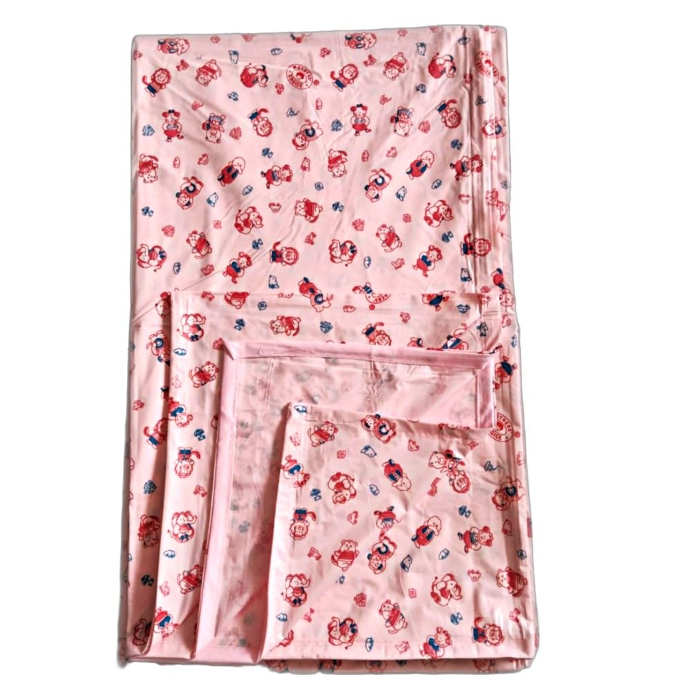 Waterproof PVC Plastic Mattress Protection/Bed Protection Sheet/Urine Sheet for Baby/Adult (Pack of 1) (Single (78 Inch X 54 Inch), Pink)