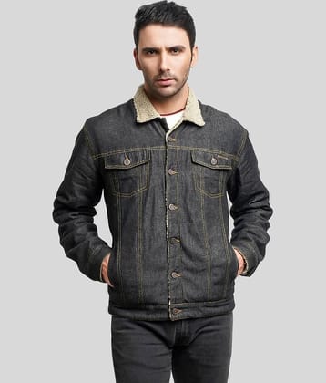 NUEVOSPORTA - Black Denim Regular Fit Men's Denim Jacket ( Pack of 1 )
