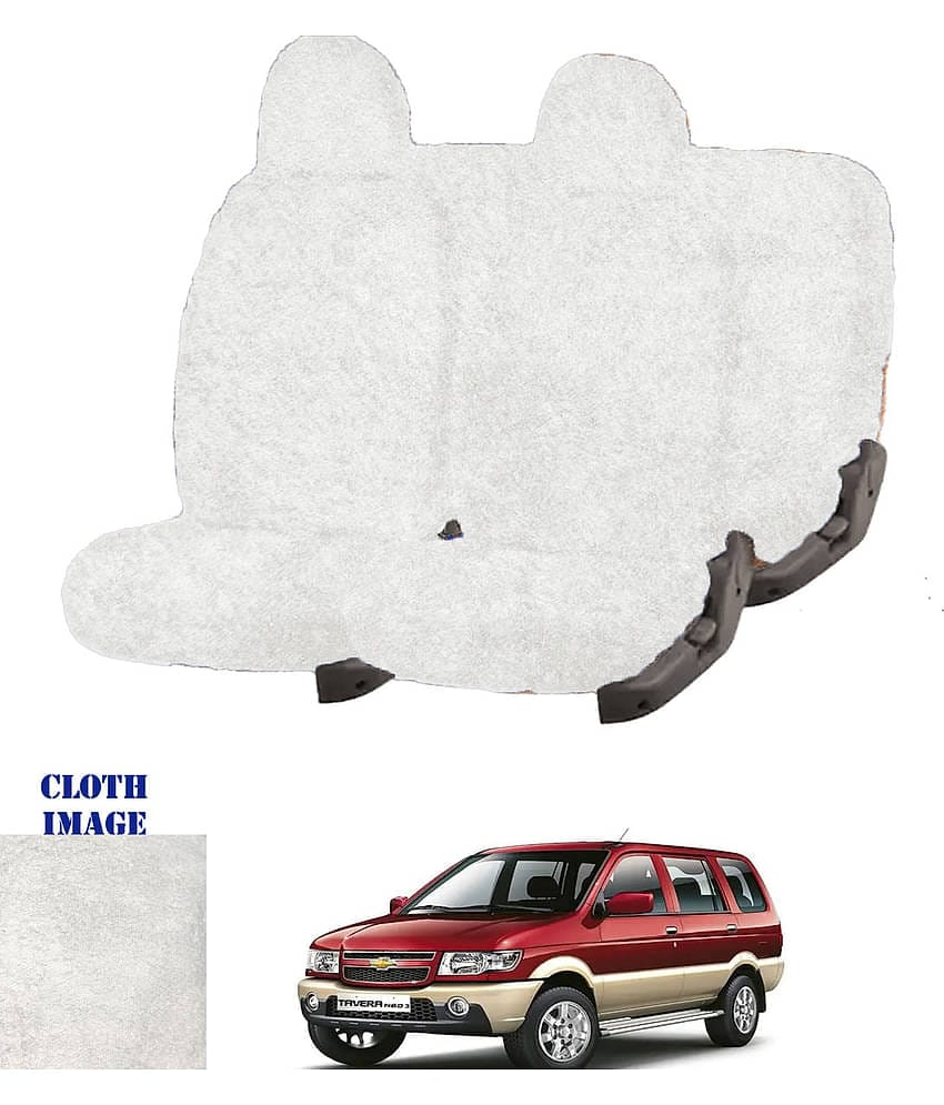 Chevrolet Tavera White 10 Seater Car Seat Cover