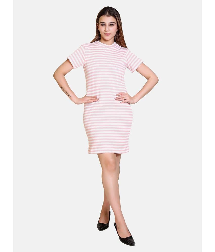Bombay Velvet - Pink Cotton Blend Women's Shift Dress ( Pack of 1 )