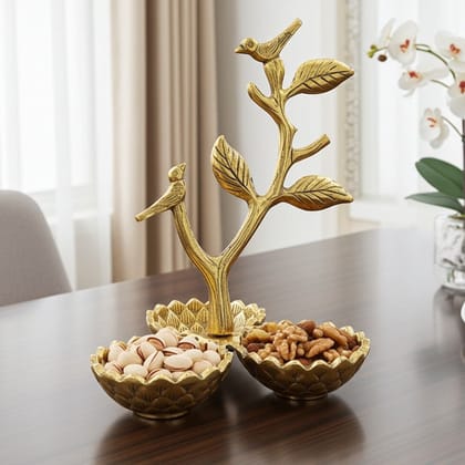 Aluminium Showpiece Tree Branch Bowl, Height : 11.5 Inch (ASMAS493 C)